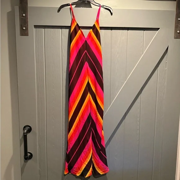 Christopher John Rogers Pink and Orange Chevron Dress - Picture 2 of 4